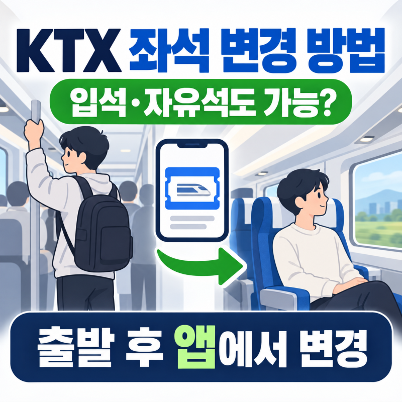 KTX 좌석 변경 방법, 입석·자유석에서 좌석으로 바꿀 수 있을까?