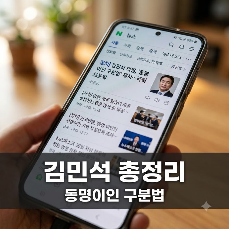 "뉴스 보다 멈칫했습니다" 김민석 검색할 때 헷갈리지 않는 3가지 기준