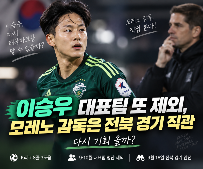 8골 3도움인데 대표팀 탈락…이승우, 모레노 감독 앞에서 다시 증명할까