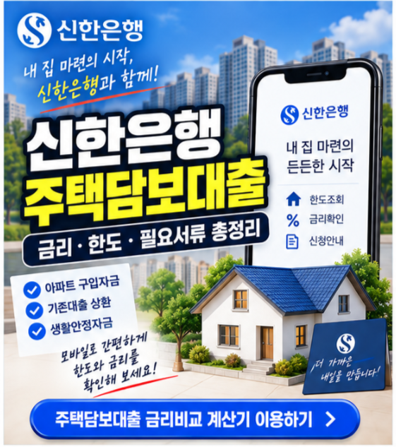 신한은행 주택담보대출 금리 한도 필요서류 정리