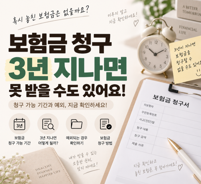 보험금 청구 3년 지나면 못 받을까? 청구기간과 소멸시효 정리