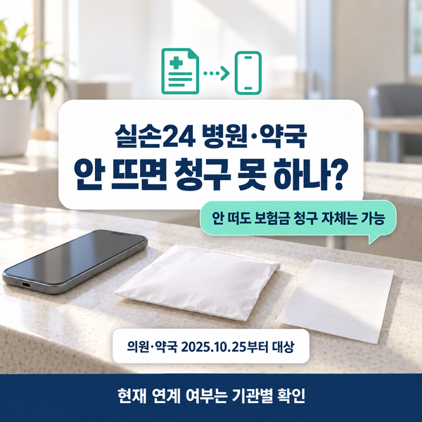 실손24 참여 병원·약국 안 뜨면 보험금 청구 못 하나요?