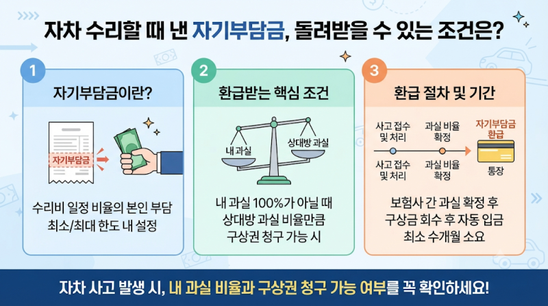 자차 수리 할 때 자기부담금 환급받는 조건과 절차 정리