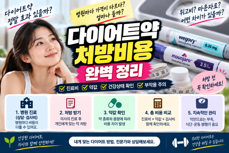 다이어트약 처방비용 얼마일까?｜비만치료제 진료비·위고비·마운자로 처방 전 확인할 것