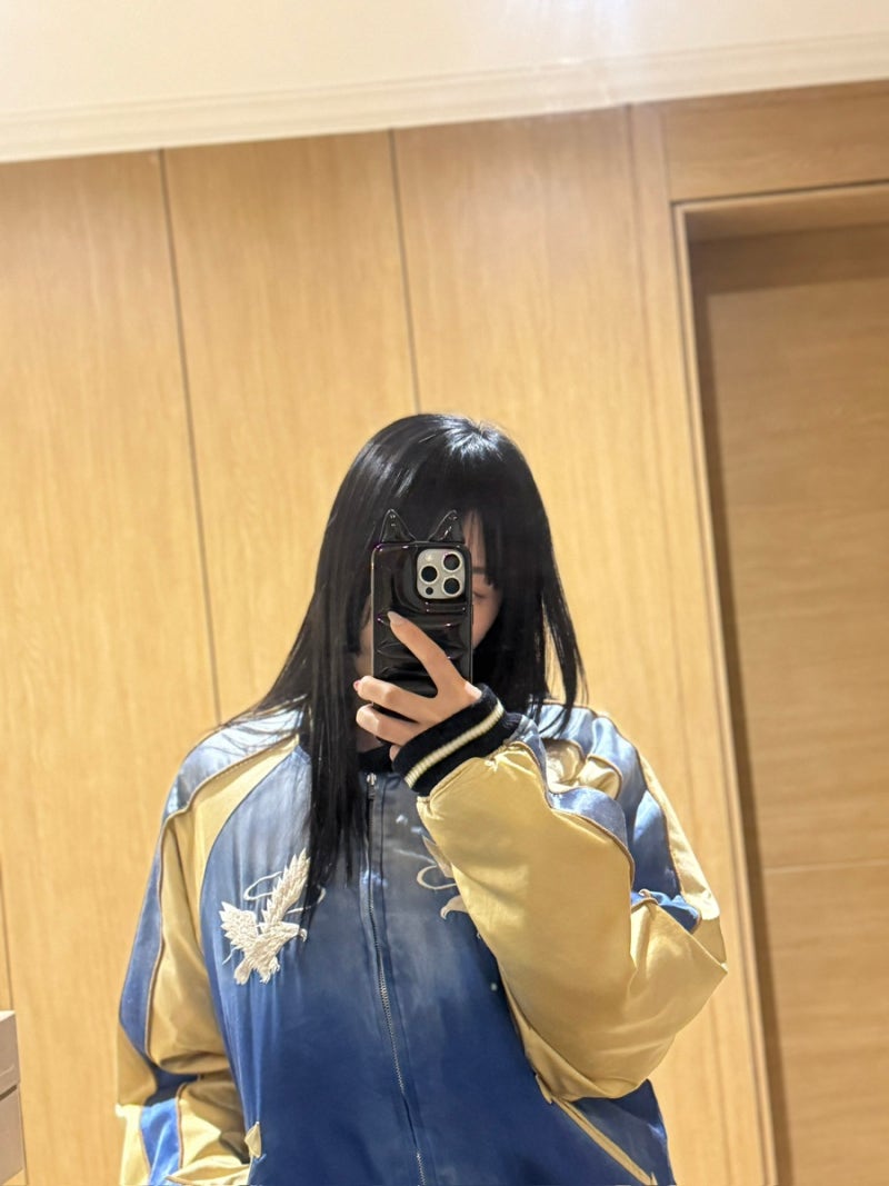 메종 미하라 야스히로 수베니어 재킷 J14BL144 | Collared Souvenir Jacket 블루