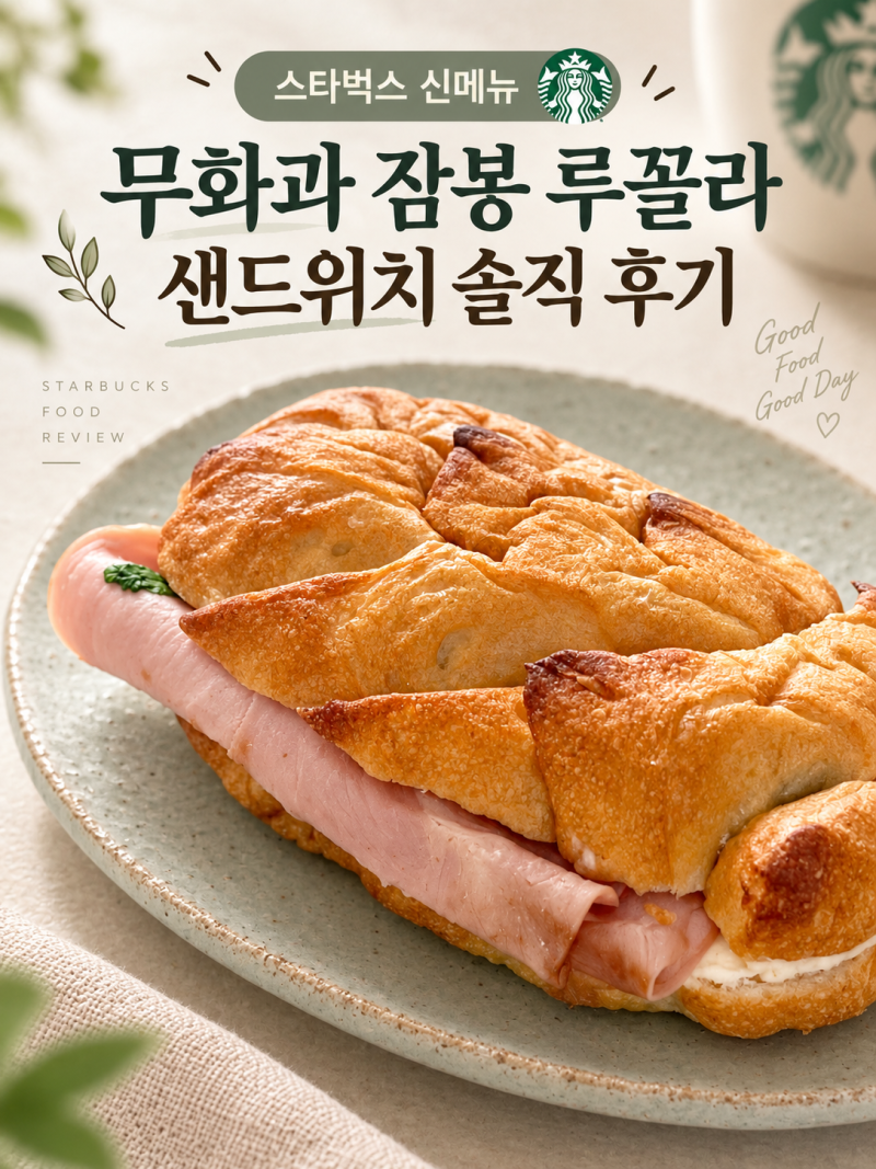스타벅스 신메뉴 무화과 잠봉 루꼴라 샌드위치 솔직 후기