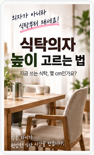 식탁의자 높이 고르는 법 | 의자가 아니라 식탁부터 재세요