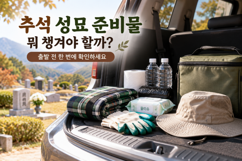 성묘 준비물 뭐 챙겨야 할까? 추석 성묘 갈 때 준비할 것 정리