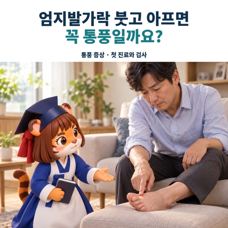 통풍 증상, 엄지발가락이 갑자기 붓고 아프면 꼭 통풍일까요?