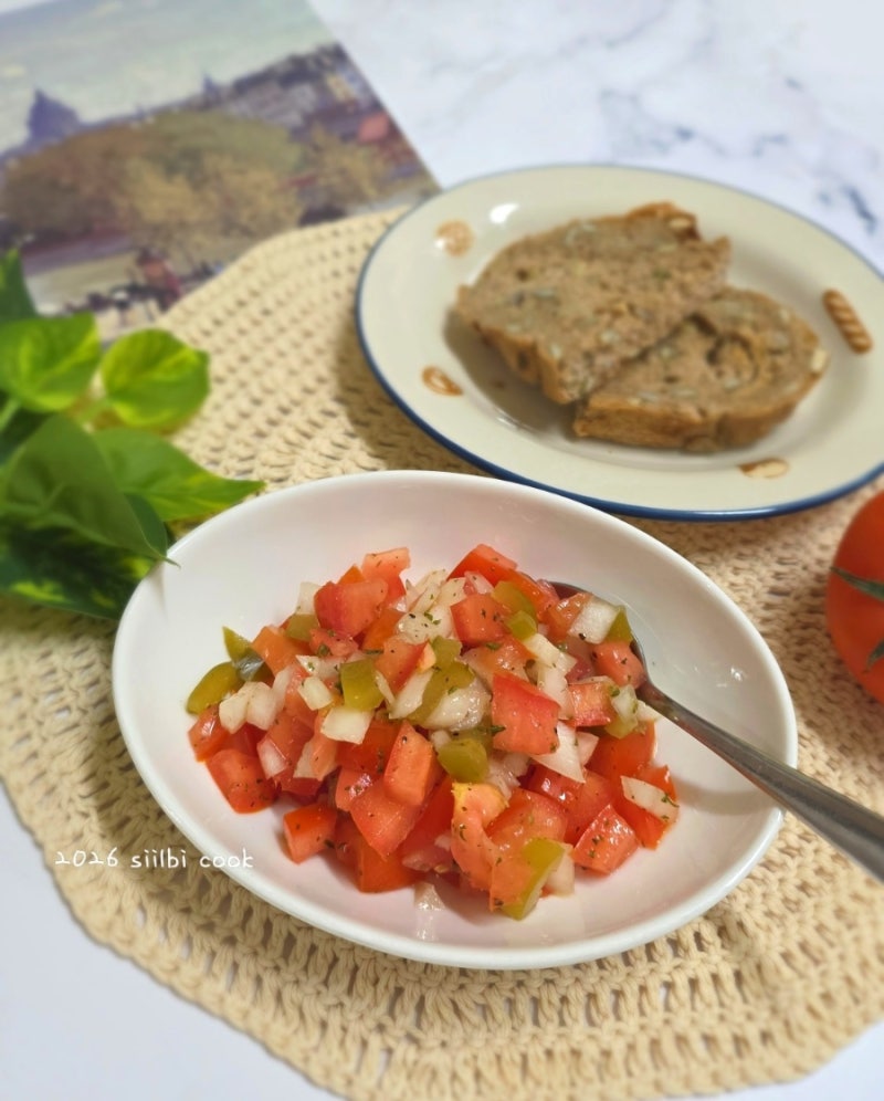 토마토 살사소스 레시피 토마토 살사 샐러드 만들기 토마토 요리