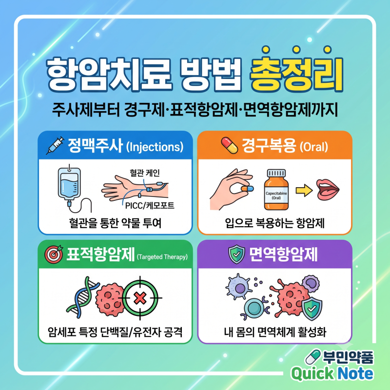 항암치료 방법 총정리 : 주사제부터 먹는 항암제, 표적·면역치료까지