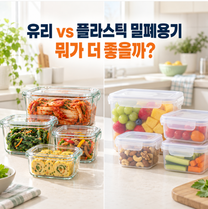 유리 밀폐용기와 플라스틱 용기 비교, 어떤 걸 골라야 할까?