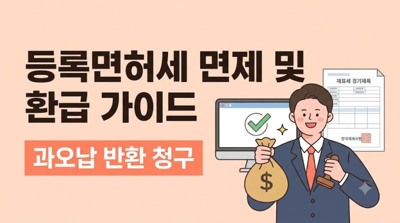등록면허세 면제 조건 및 이중납부 위택스 과오납 반환 청구 가이드