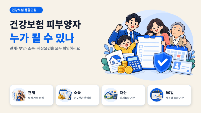 건강보험 피부양자 등록방법｜자격조건·신고기한·필요서류 총정리