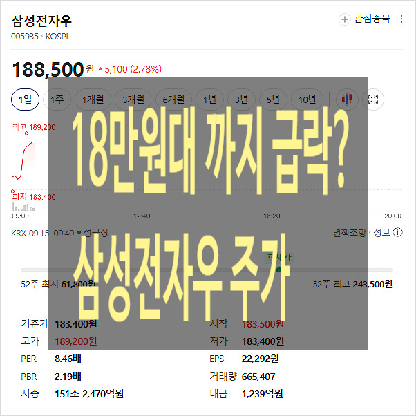 삼성전자 주가우 시세 18만 원대, 하루 만에 왜 이랬나... 지금 주가에서 꼭 봐야 할 것