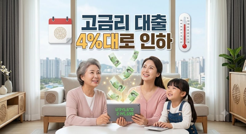 2026 정부지원 대환대출 금리 비교 및 이자 480만 원 절감 계산법