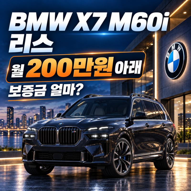 BMW X7 M60i 리스｜월 200만원 아래로 내려가려면 보증금 얼마?