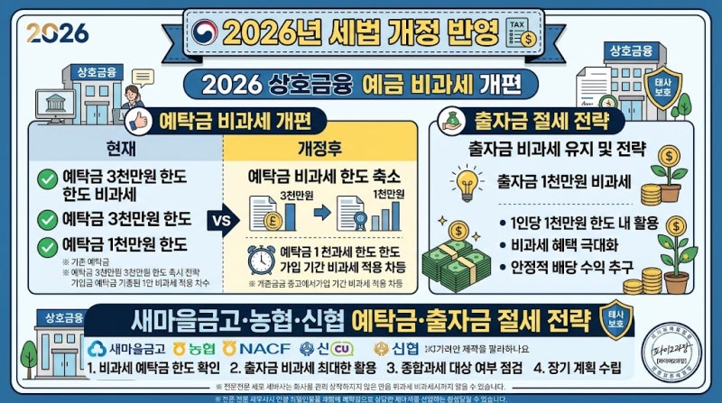 2026년 새마을금고 농협 비과세 개편! 연봉 7천 넘으면 이자 세금 내야 할까? (사회초년생 필수....