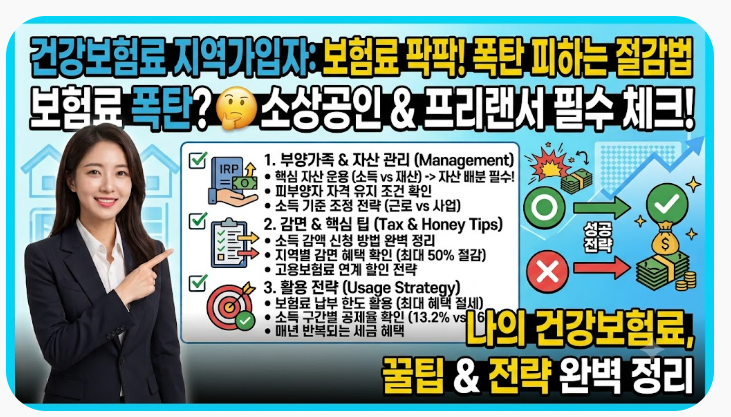 건강보험료 지역가입자 전환 시 절감 방법