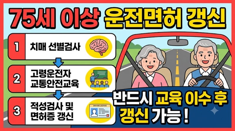 75세 이상 운전면허 적성검사 갱신 3년 주기 단축과 필수 코스 3단계