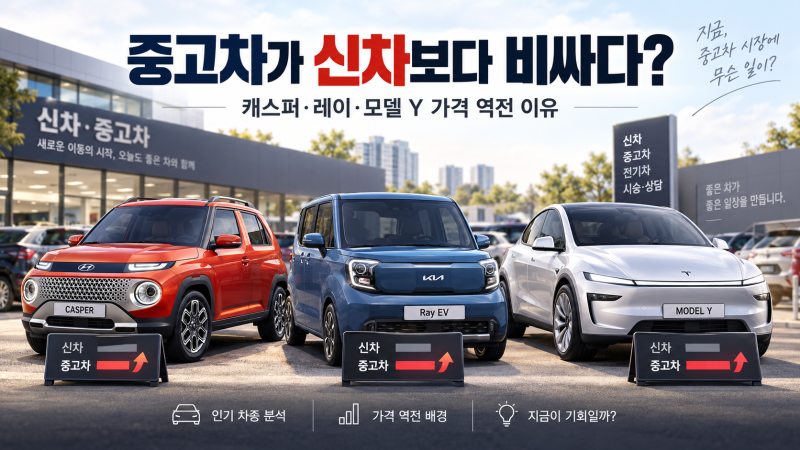 중고차가 신차보다 비싸다고? 캐스퍼·레이·테슬라 모델Y 가격 역전 이유