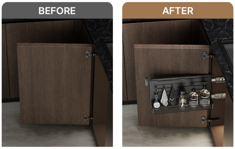배수관 옆 틈새까지 싹! 싱크대 하부장 수납 BEFORE & AFTER 비결