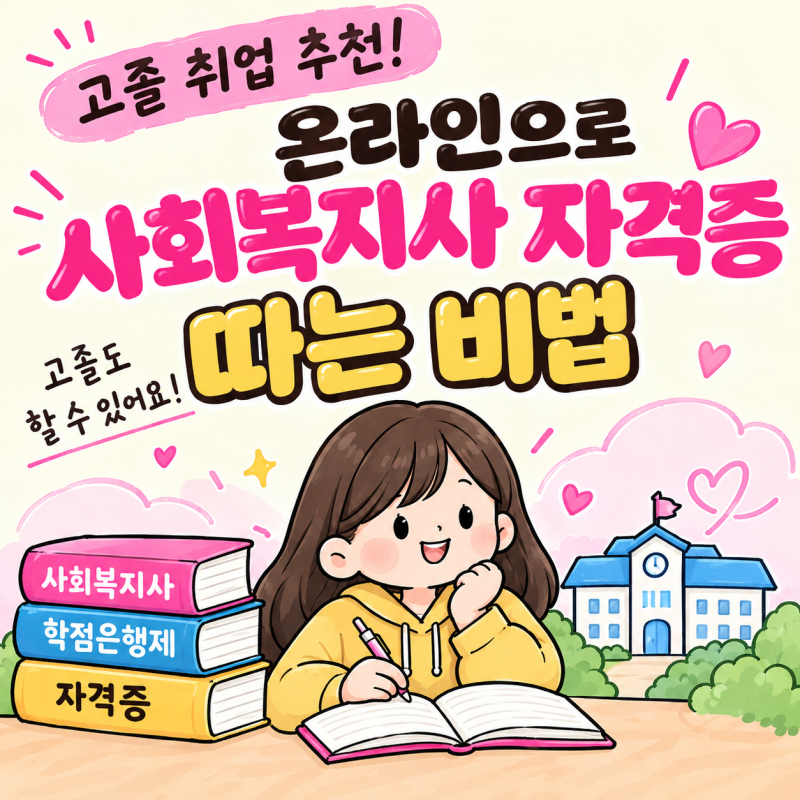 고졸 취업 자격증 추천! 온라인 학점은행제로 사회복지사 2급 준비하는 방법