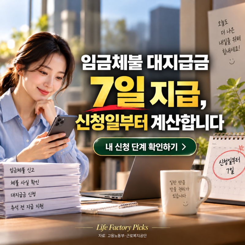 임금체불 대지급금 7일 지급, 신청일부터 계산합니다