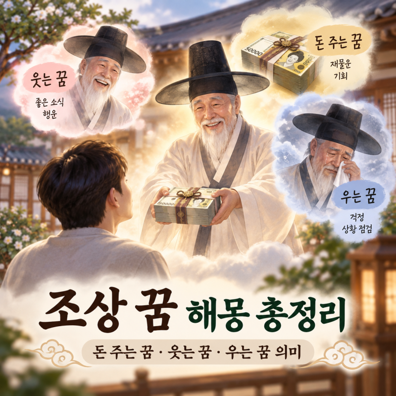 조상 꿈 해몽 총정리[돈 주는 꿈·웃는 꿈·우는 꿈 의미]