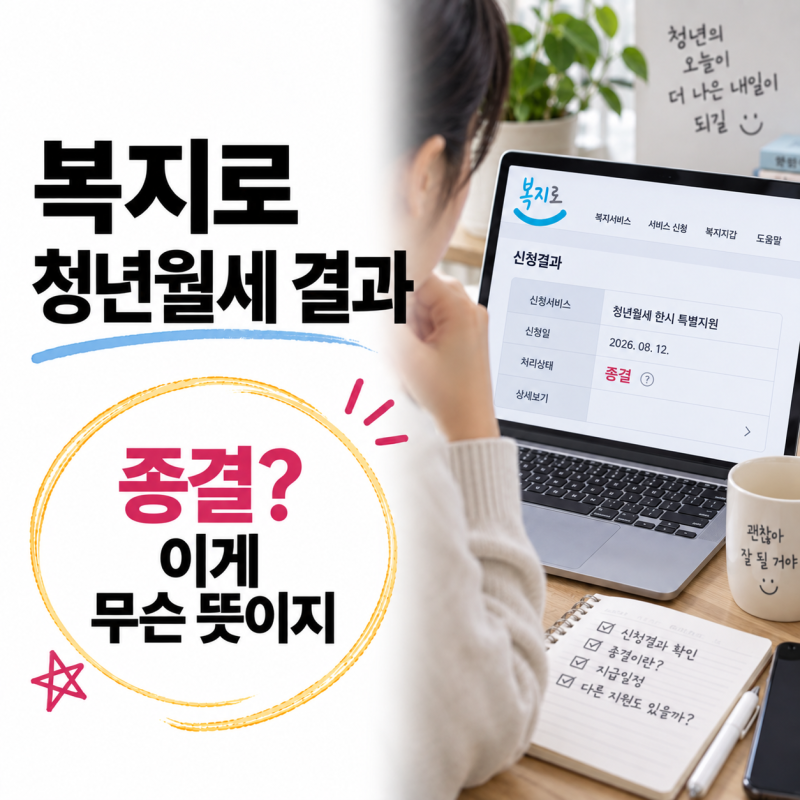 복지로 청년월세 결과, 화면만 들여다보다 ‘종결’에서 멈칫했다