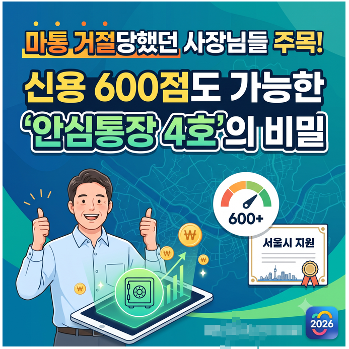 마통 거절당했던 사장님들 주목: 신용 600점도 가능한 서울시 '안심통장 4호'의 비밀
