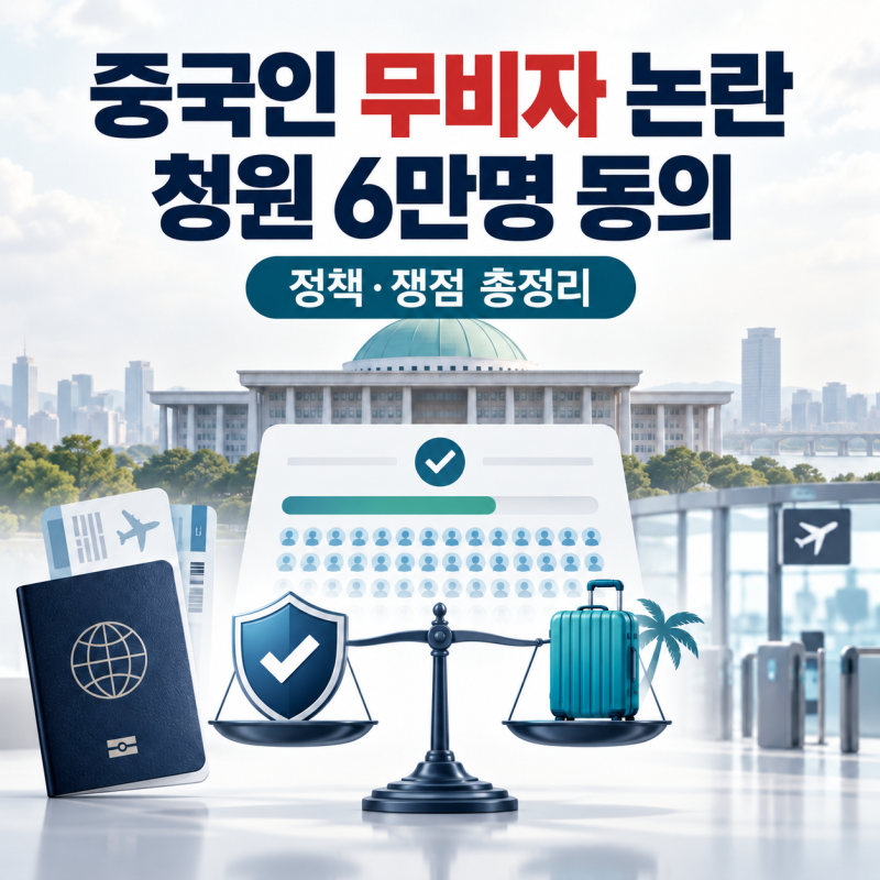 중국인 무비자 폐지 청원 6만 명 육박…논란의 핵심은?
