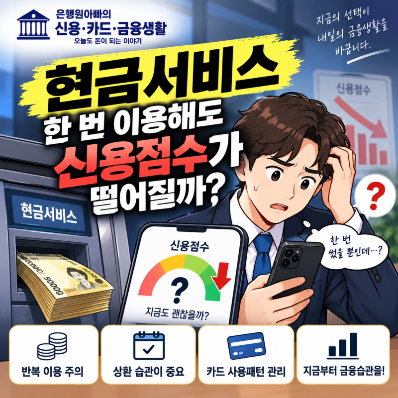 현금서비스 한 번 받으면신용점수 정말 폭락할까?10만원만 써도 문제일까? 현직 은행원이 단....