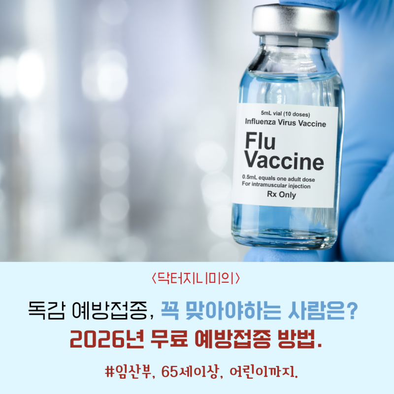 독감예방접종, 꼭 맞아야하는 사람은? 임산부, 65세이상, 어린이까지.2026년 무료 예방접종 방....
