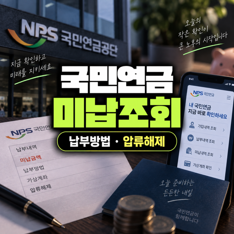 국민연금 미납조회 방법 압류 해제 미납분 납부 및 계좌 찾는 법