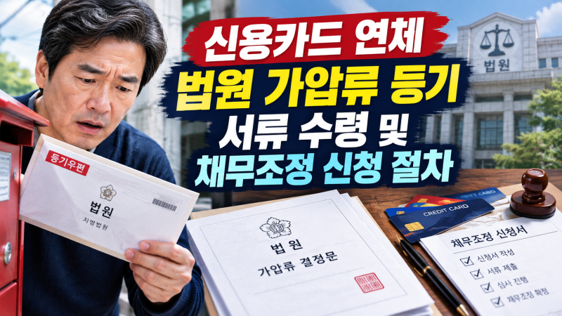 신용카드 연체로 인한 법원 가압류 등기 서류 수령 및 채무조정 신청 절차