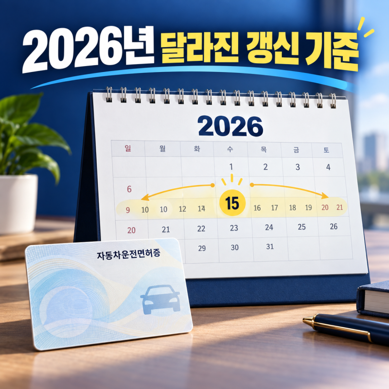 운전면허증 갱신 기간 조회, 2026년부터 달라진 기준 확인하세요