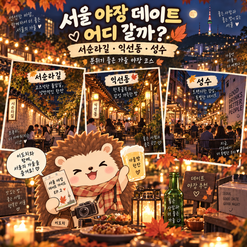 서울 야장 데이트 어디 갈까?｜서순라길·익선동·성수 분위기 좋은 가을 야장 코스