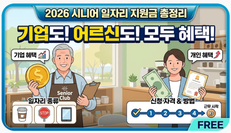 2026년 시니어 일자리 지원금 총정리: 신청 자격부터 기업·참여자 혜택까지