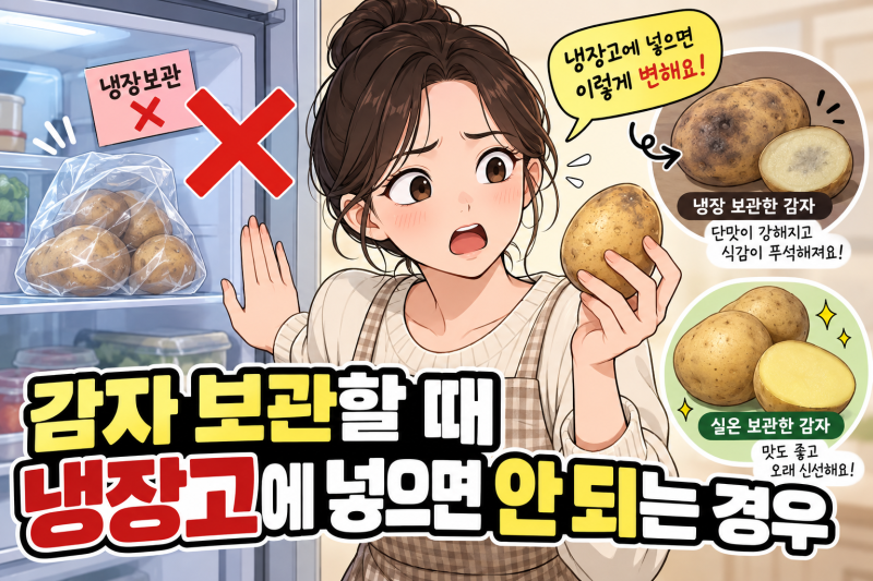 감자 냉장보관 절대 안 되는 이유와 올바른 싹 방지법