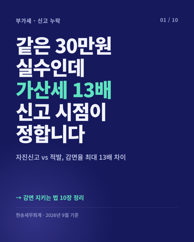 부가세 "자진 수정신고" 안 하면 가산세 최대 40%, 총정리