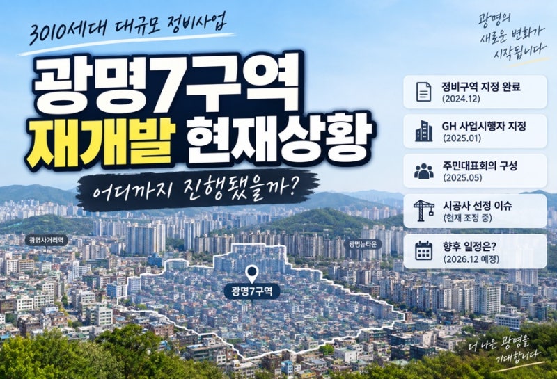 광명7구역 재개발 현재상황 총정리, 3010세대 어디까지 진행됐나