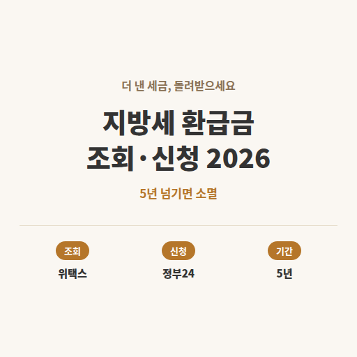 지방세 환급금 조회·신청방법 2026년 정리