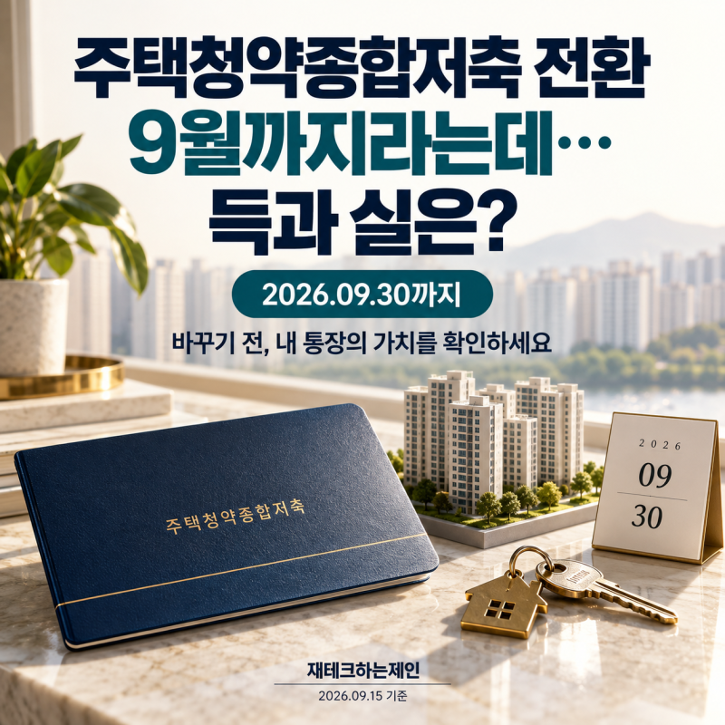 주택청약종합저축 "전환 9월" 막판까지 고민한 청약통장 득과실