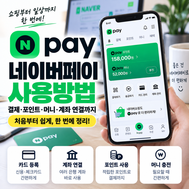 네이버페이 사용법 총정리｜결제·포인트·머니·계좌 연결 방법