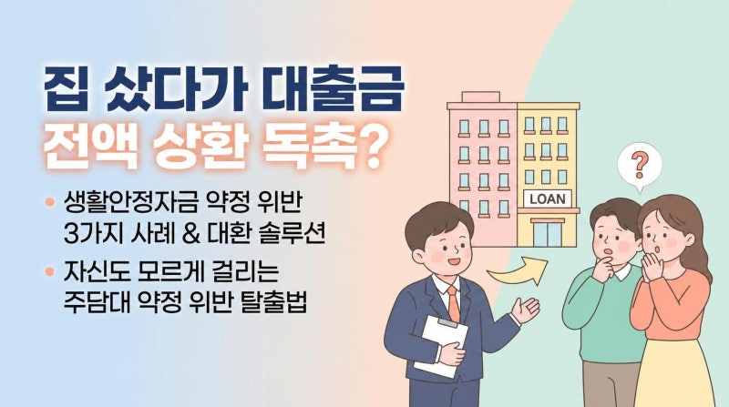 생활안전 자금으로 주택 구입했다가 약정 위반? 독촉장 받고 전액 상환한 실제 사례