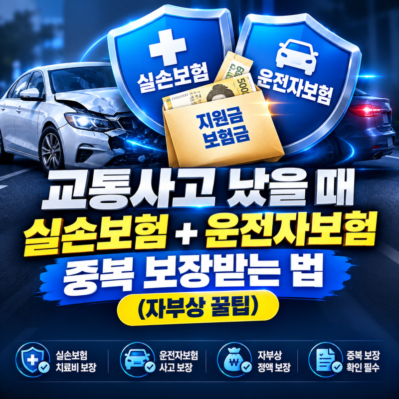 교통사고 났을 때 실손보험 청구 가능한가요 알려주세요, 자동차보험 합의 후 자부상 중복 ....