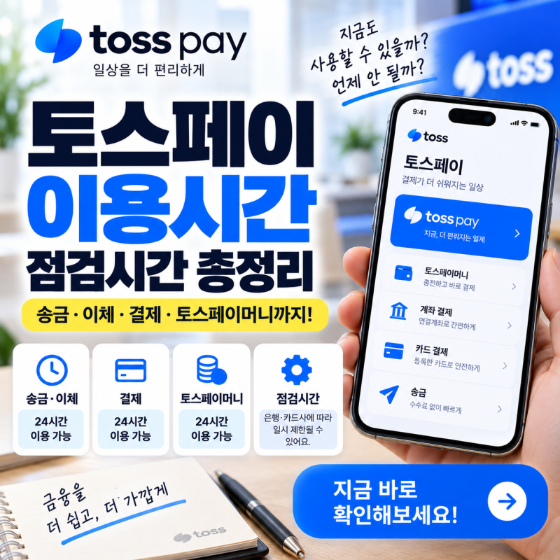 토스페이 점검시간 총정리 2026｜토스 결제·계좌이체 안될 때 확인방법