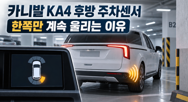 카니발 KA4 후방 주차센서가 한쪽만 계속 울리는 이유