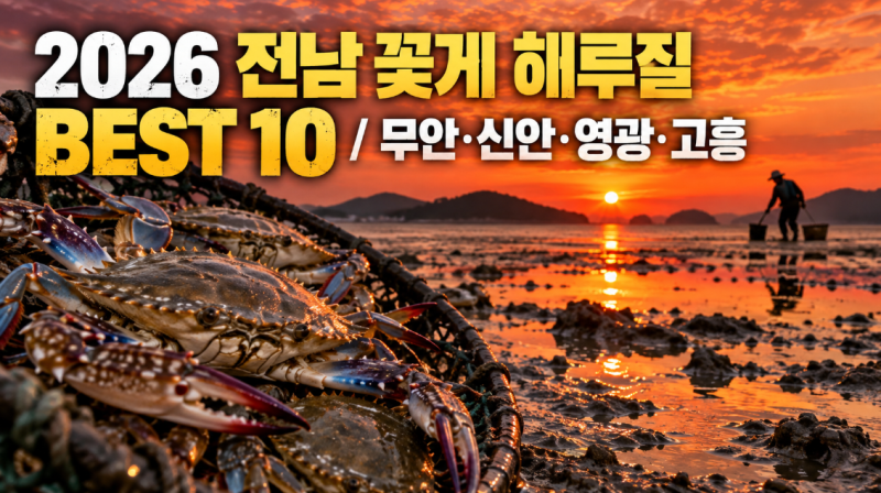 2026 전남 꽃게 해루질 포인트 BEST 10｜무안·신안·영광·고흥 물때·금어기까지 총정리